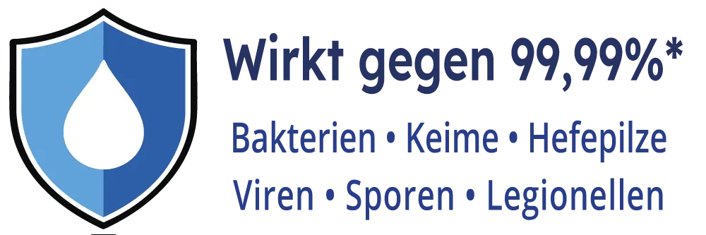 Grafik Wirkt gegen 99,99 Prozent mit aufgeführten Erregergruppen